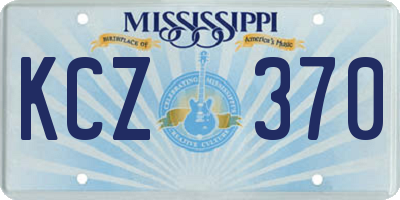 MS license plate KCZ370