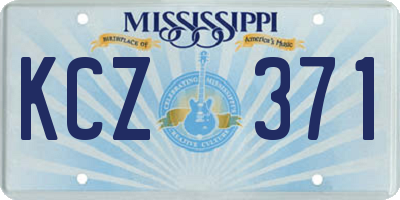 MS license plate KCZ371
