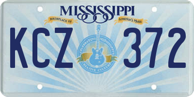 MS license plate KCZ372