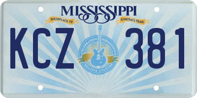 MS license plate KCZ381