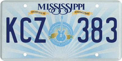 MS license plate KCZ383