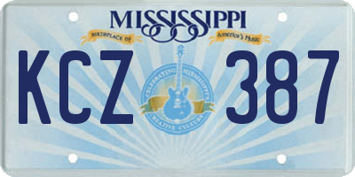 MS license plate KCZ387