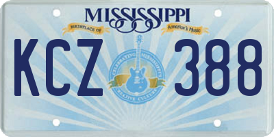 MS license plate KCZ388