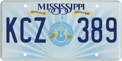 MS license plate KCZ389