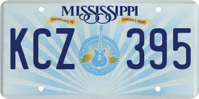 MS license plate KCZ395