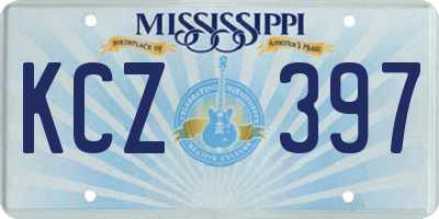 MS license plate KCZ397