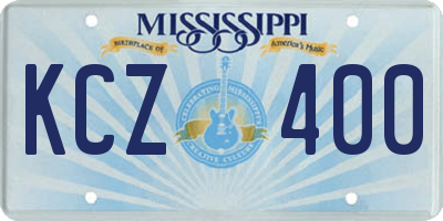 MS license plate KCZ400