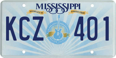 MS license plate KCZ401