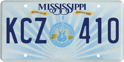 MS license plate KCZ410