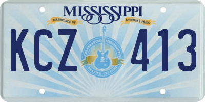 MS license plate KCZ413