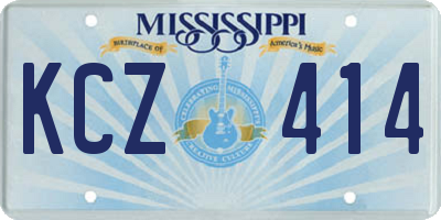 MS license plate KCZ414