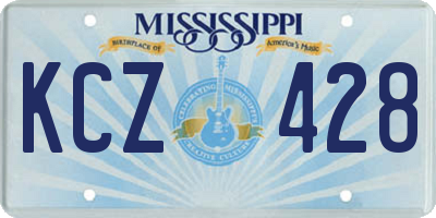 MS license plate KCZ428