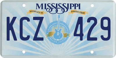 MS license plate KCZ429