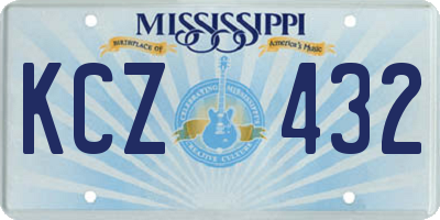 MS license plate KCZ432