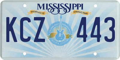 MS license plate KCZ443