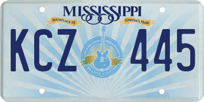 MS license plate KCZ445