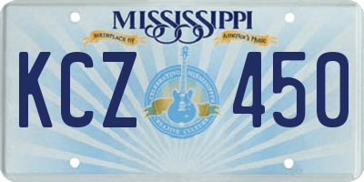 MS license plate KCZ450