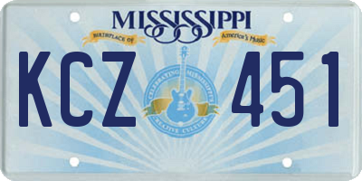 MS license plate KCZ451