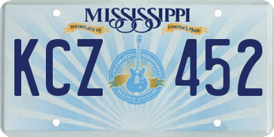 MS license plate KCZ452