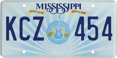 MS license plate KCZ454