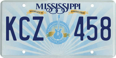 MS license plate KCZ458