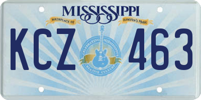 MS license plate KCZ463