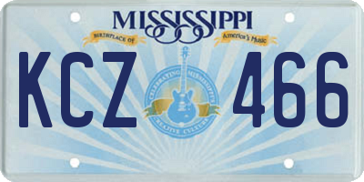 MS license plate KCZ466
