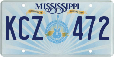 MS license plate KCZ472