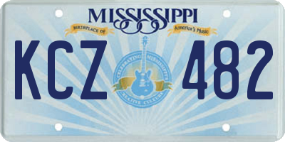 MS license plate KCZ482