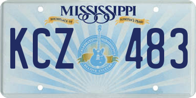 MS license plate KCZ483