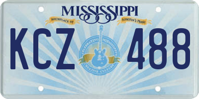 MS license plate KCZ488