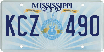 MS license plate KCZ490