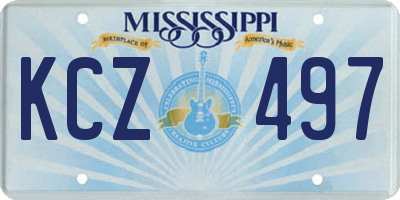 MS license plate KCZ497