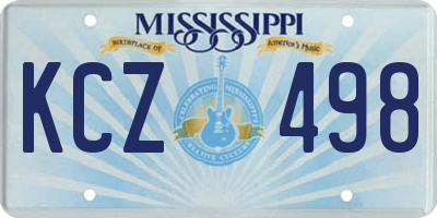 MS license plate KCZ498