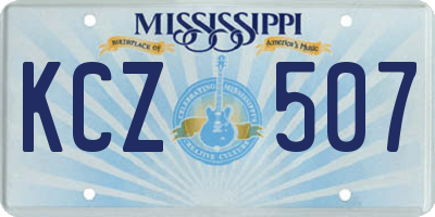 MS license plate KCZ507