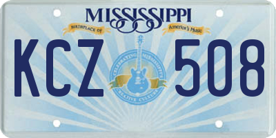 MS license plate KCZ508