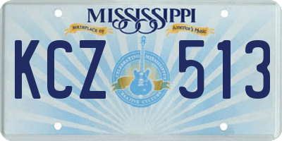 MS license plate KCZ513