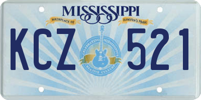 MS license plate KCZ521