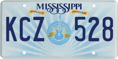 MS license plate KCZ528