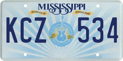 MS license plate KCZ534