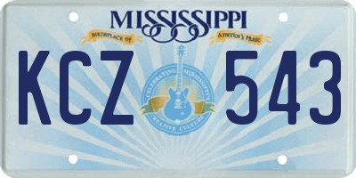 MS license plate KCZ543