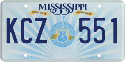 MS license plate KCZ551