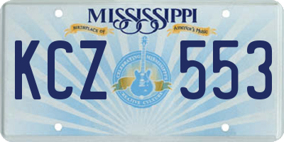 MS license plate KCZ553