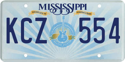 MS license plate KCZ554