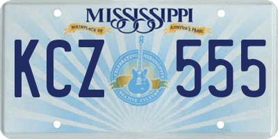 MS license plate KCZ555