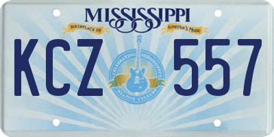 MS license plate KCZ557
