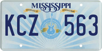 MS license plate KCZ563