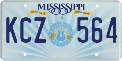 MS license plate KCZ564