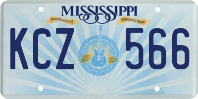 MS license plate KCZ566