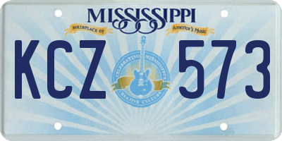MS license plate KCZ573